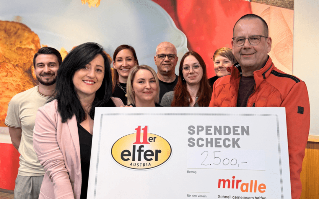 Mitarbeiter:innen von 11er unterstützen Miralle mit großzügiger Spende